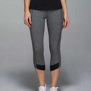 LULULEMON Motivate Crop Heathered Speckled Black